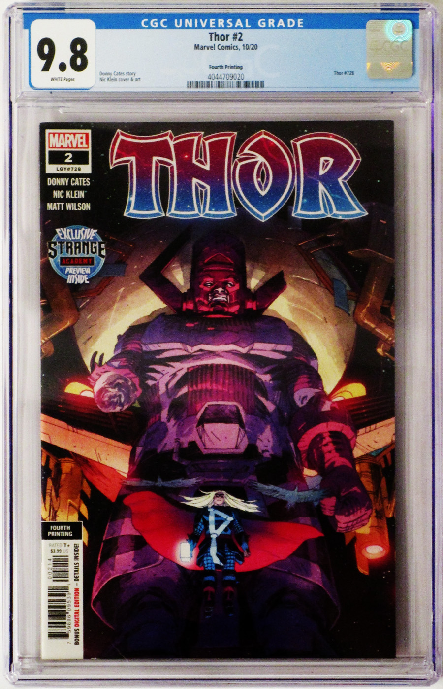 Thor Vol 6 #2 Cover J 4th Ptg Nic Klein Variant Cover CGC 9.8