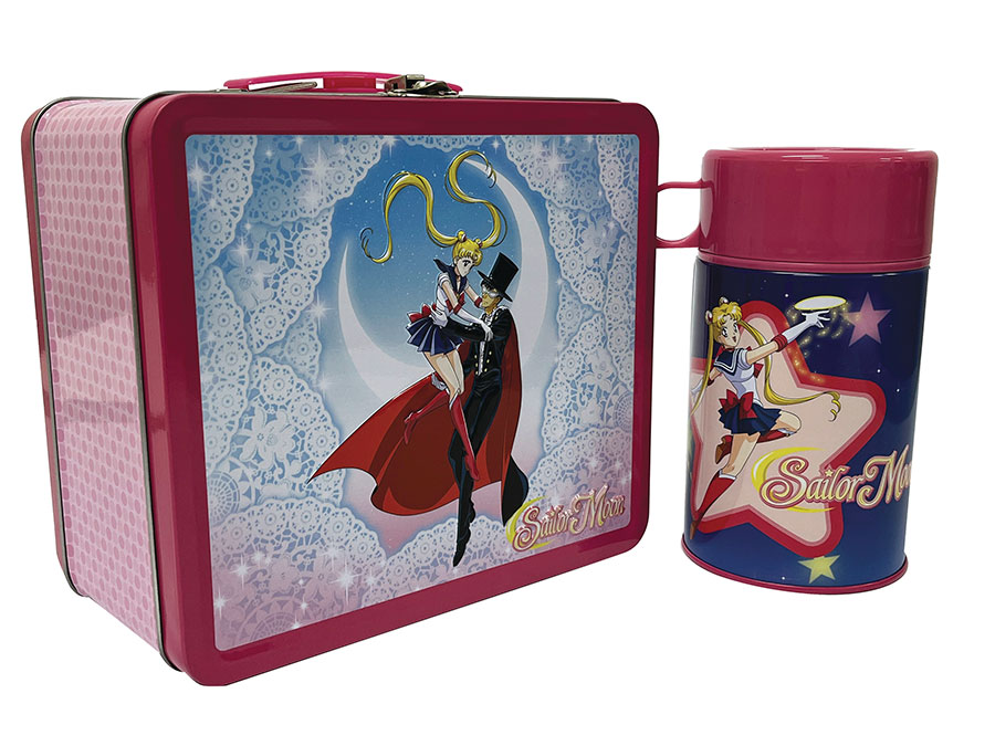 Tin Titans Sailor Moon & Tuxedo Mask Previews Exclusive Lunchbox & Beverage Container