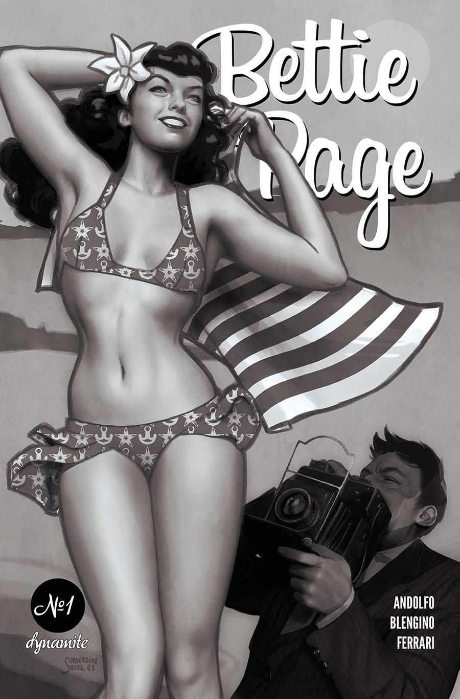 Bettie Page Vol 4 #1 Cover T Incentive Rebeca Puebla Black & White Cover