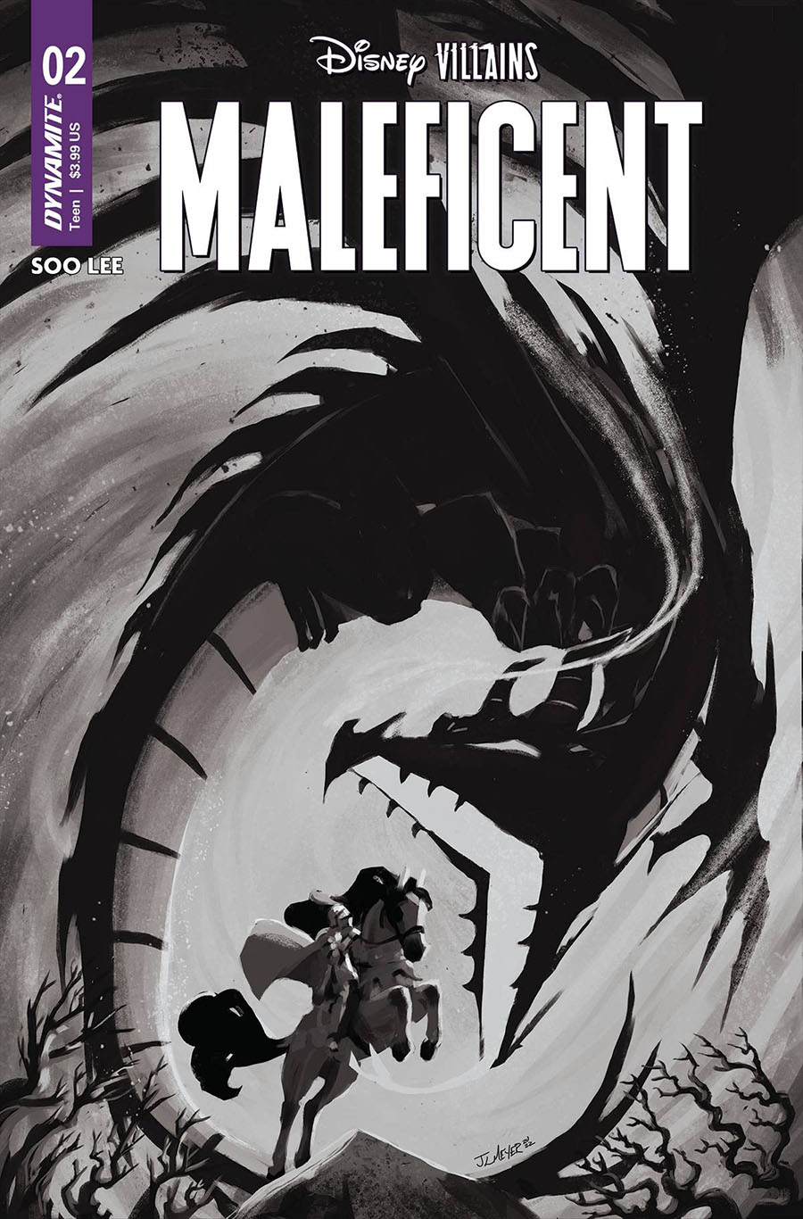 Disney Villains Maleficent #2 Cover Q Incentive Jennifer Meyer Black & White Cover
