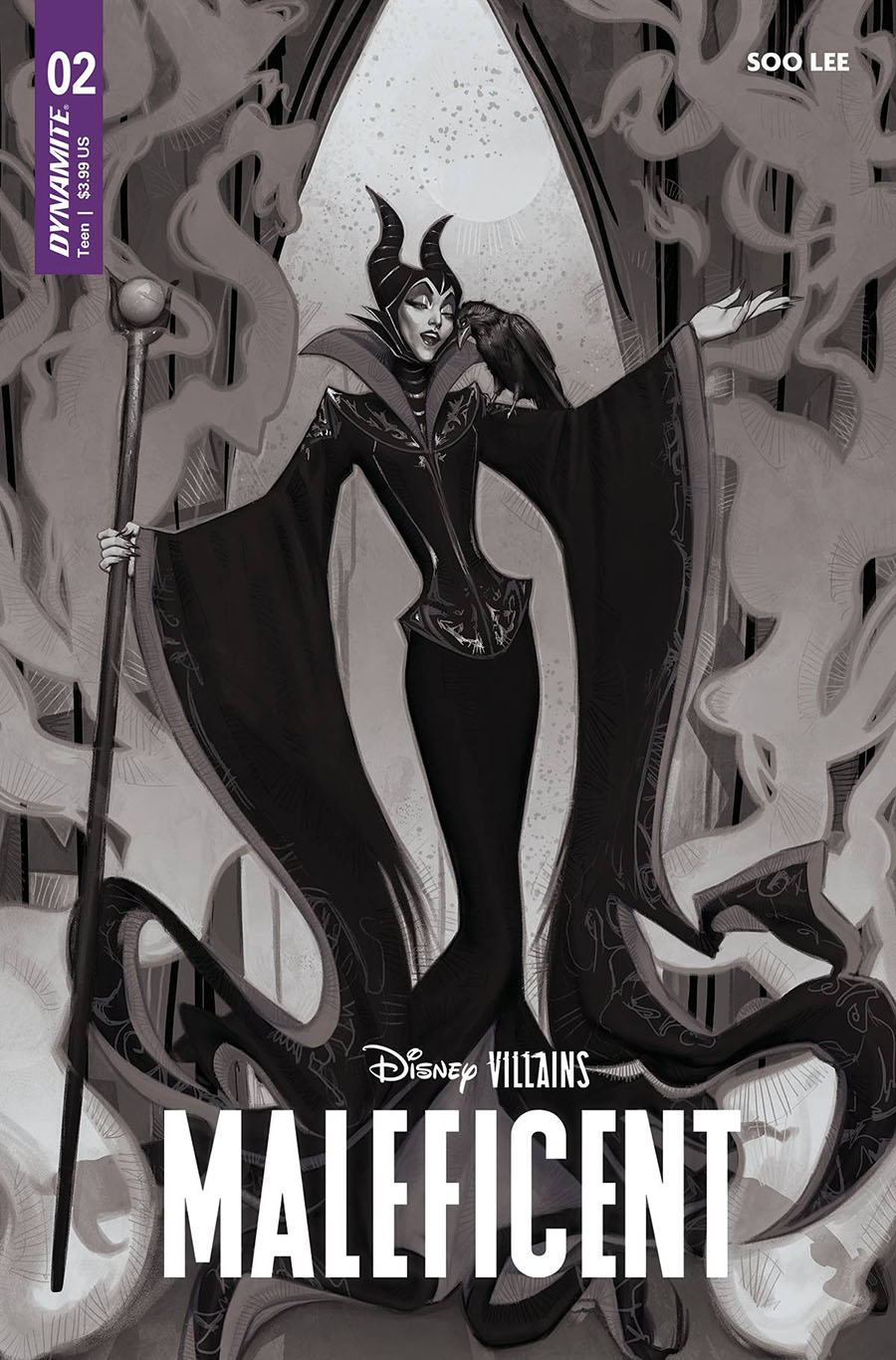 Disney Villains Maleficent #2 Cover R Incentive Rebeca Puebla Black & White Cover