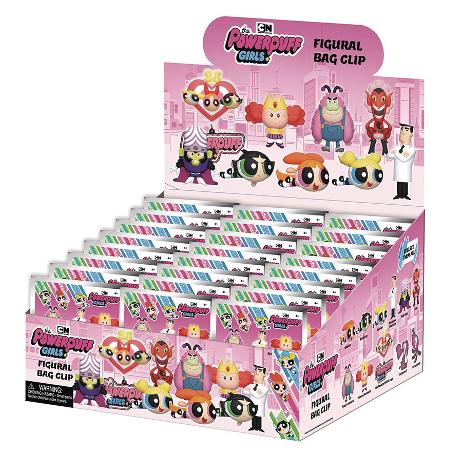 Powerpuff Girls 25th Anniversary 3D Foam Bag Clip Blind Mystery Box 24-Piece Display