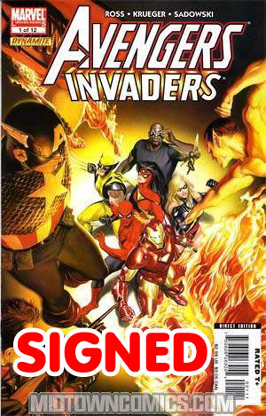 Avengers Invaders #1 Cover J Alex Ross Cover Signed By Jim Krueger