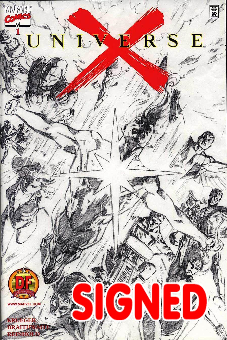 Universe X #1 Cover F Dynamic Forces Exclusive Variant Sketch Cover Signed By Jim Krueger