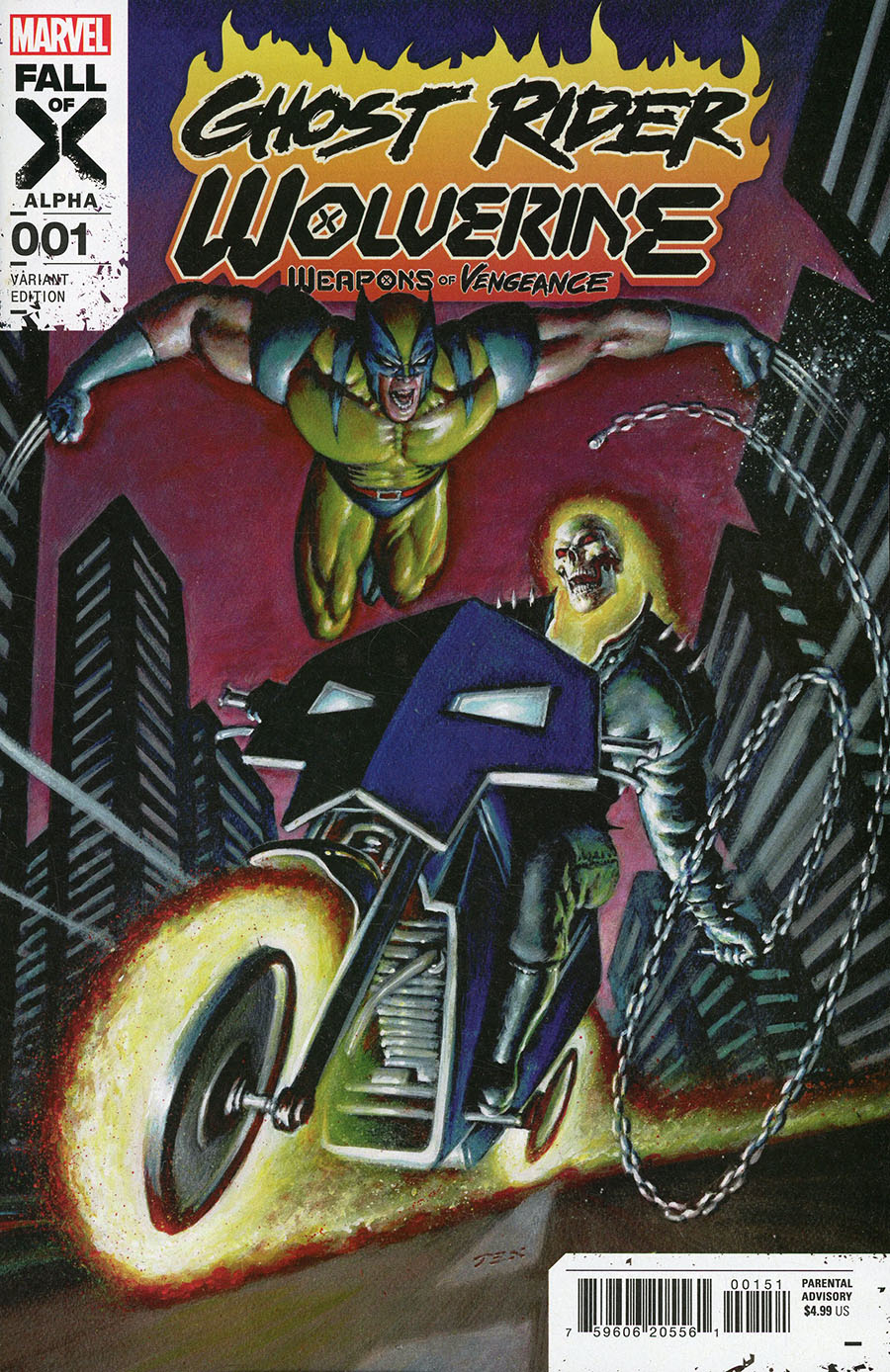 Ghost Rider Wolverine Weapons Of Vengeance Alpha #1 (One Shot) Cover E Variant Mark Texeira Cover (Weapons Of Vengeance Part 1)