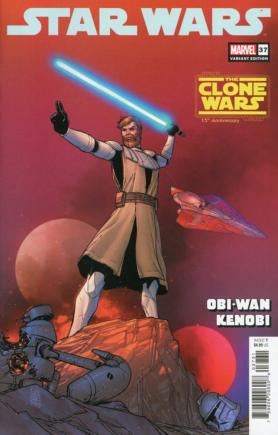 Star Wars Vol 5 #37 Cover C Variant Giuseppe Camuncoli Star Wars Clone Wars 15th Anniversary Obi-Wan Kenobi Cover (Dark Droids Tie-In)
