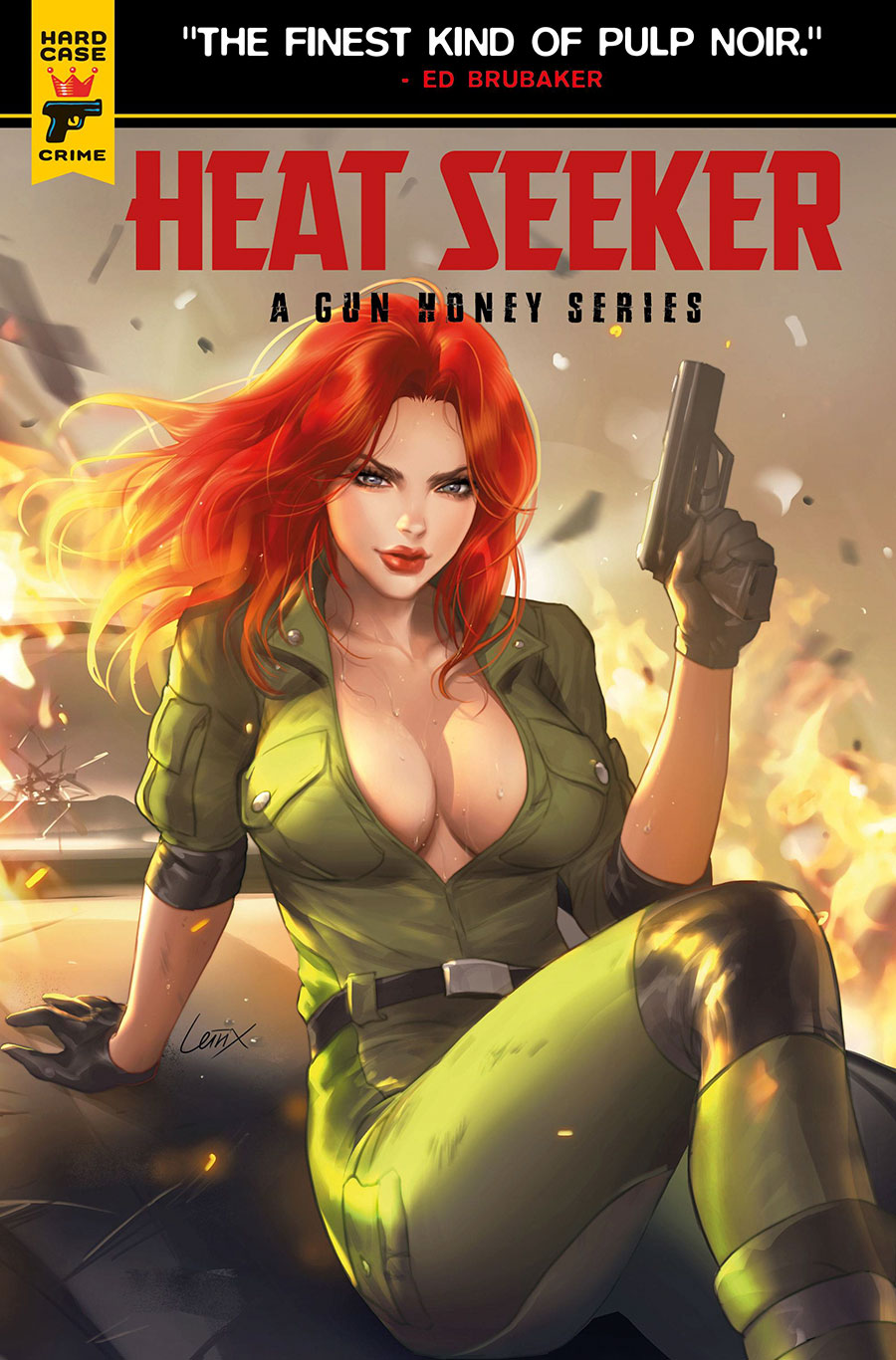 Hard Case Crime Heat Seeker A Gun Honey Series #3 Cover A Regular Lesley Leirix Li Cover