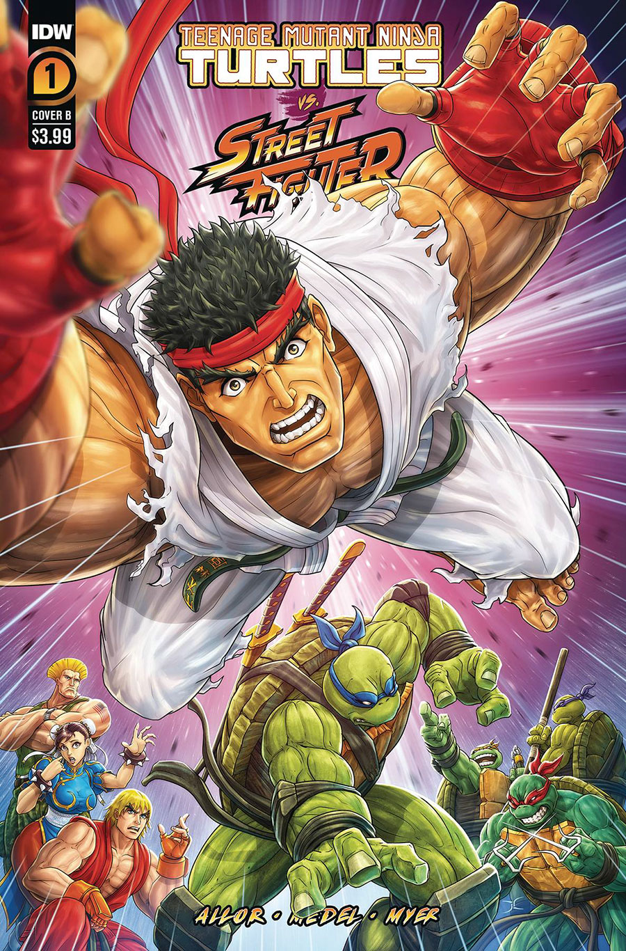Teenage Mutant Ninja Turtles vs Street Fighter #4 Cover B Variant Jason Cardy Cover