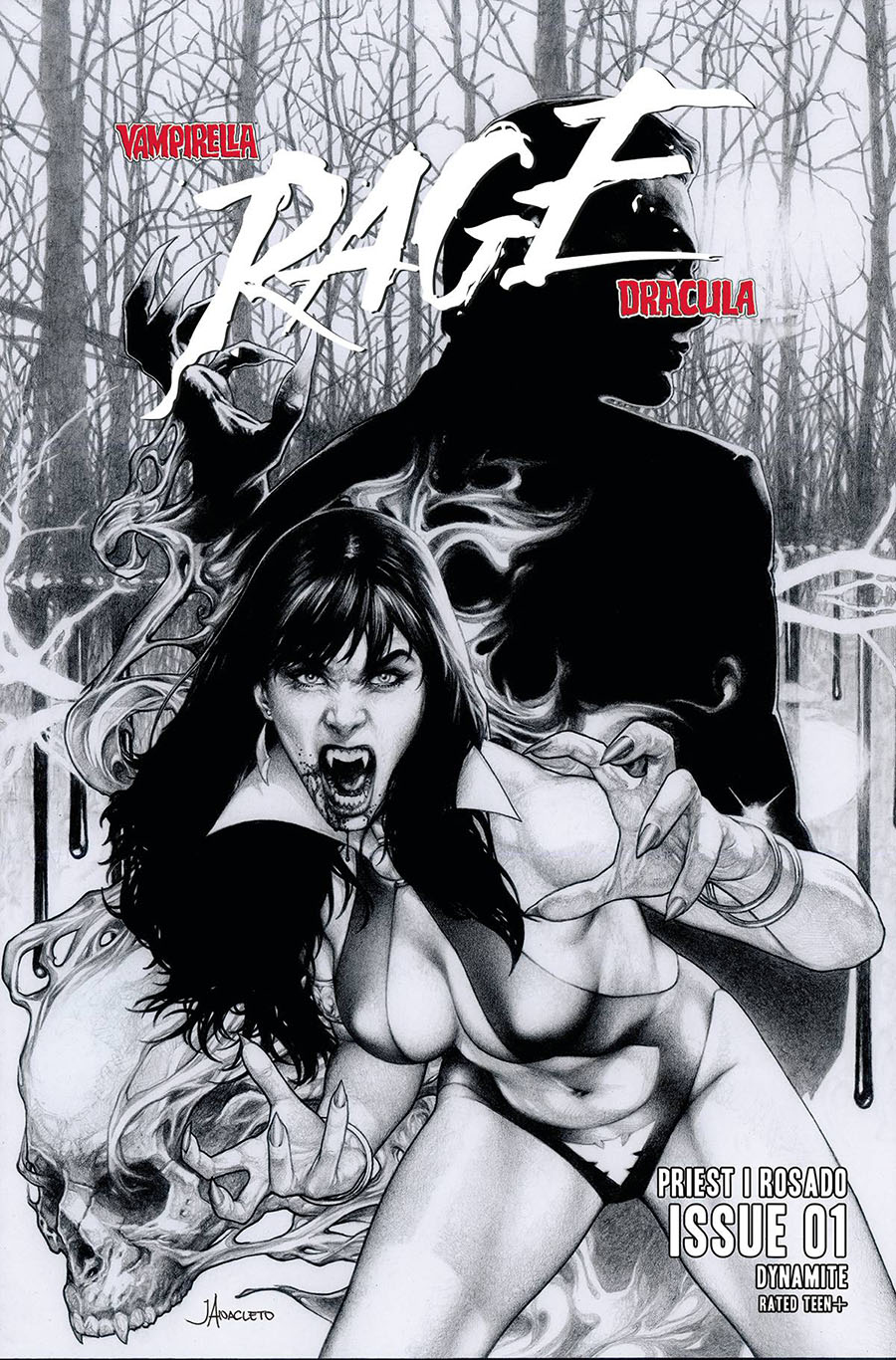 Vampirella Dracula Rage #1 Cover H Incentive Jay Anacleto Line Art Cover