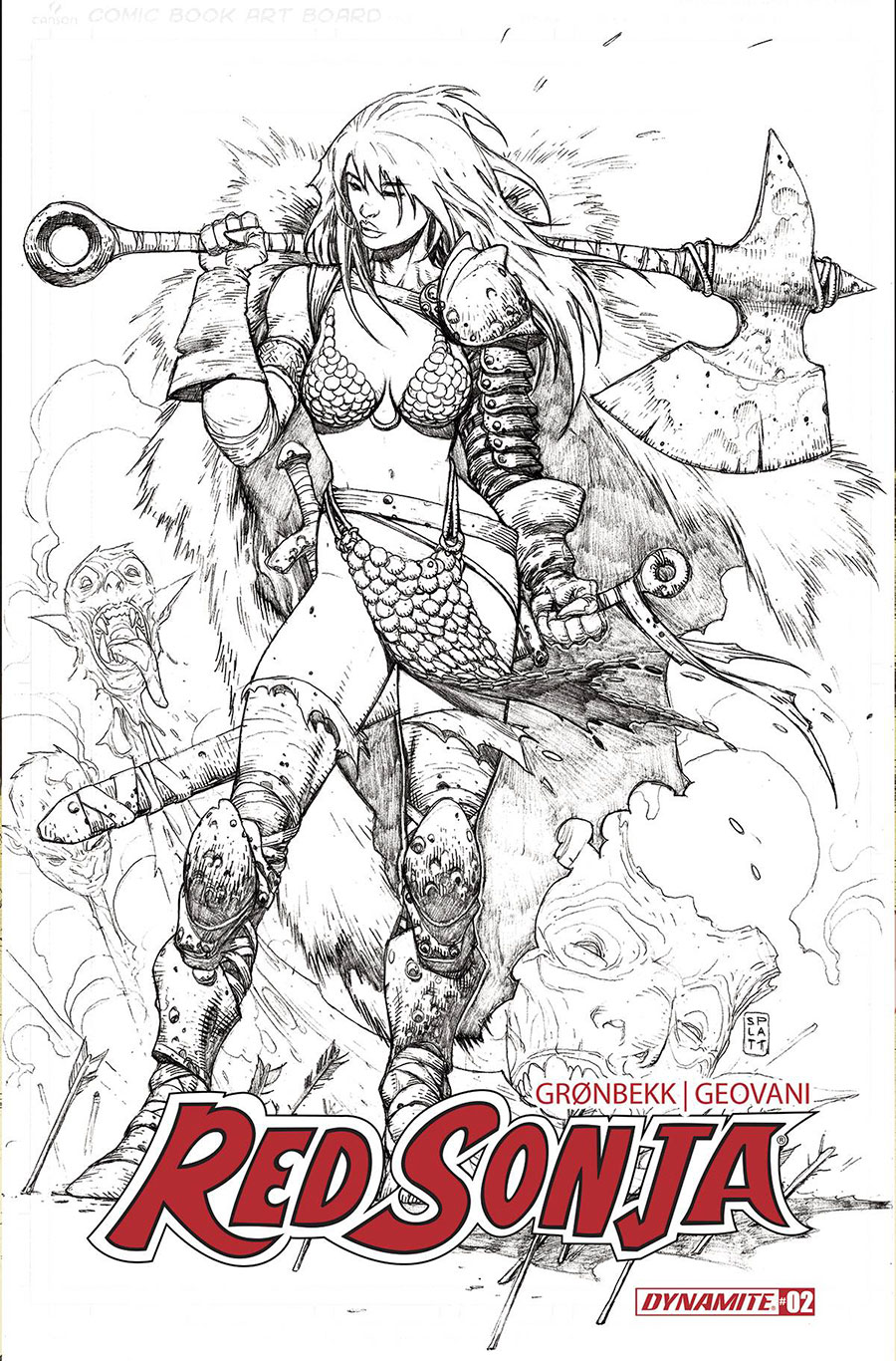 Red Sonja Vol 10 #2 Cover L Incentive Stephen Platt Line Art Cover