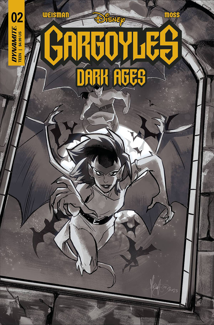 Gargoyles Dark Ages #2 Cover K Incentive Mirka Andolfo Line Art Cover