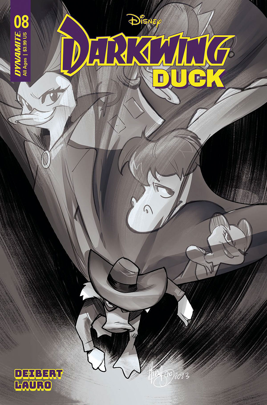 Darkwing Duck Vol 3 #8 Cover I Incentive Mirka Andolfo Black & White Cover