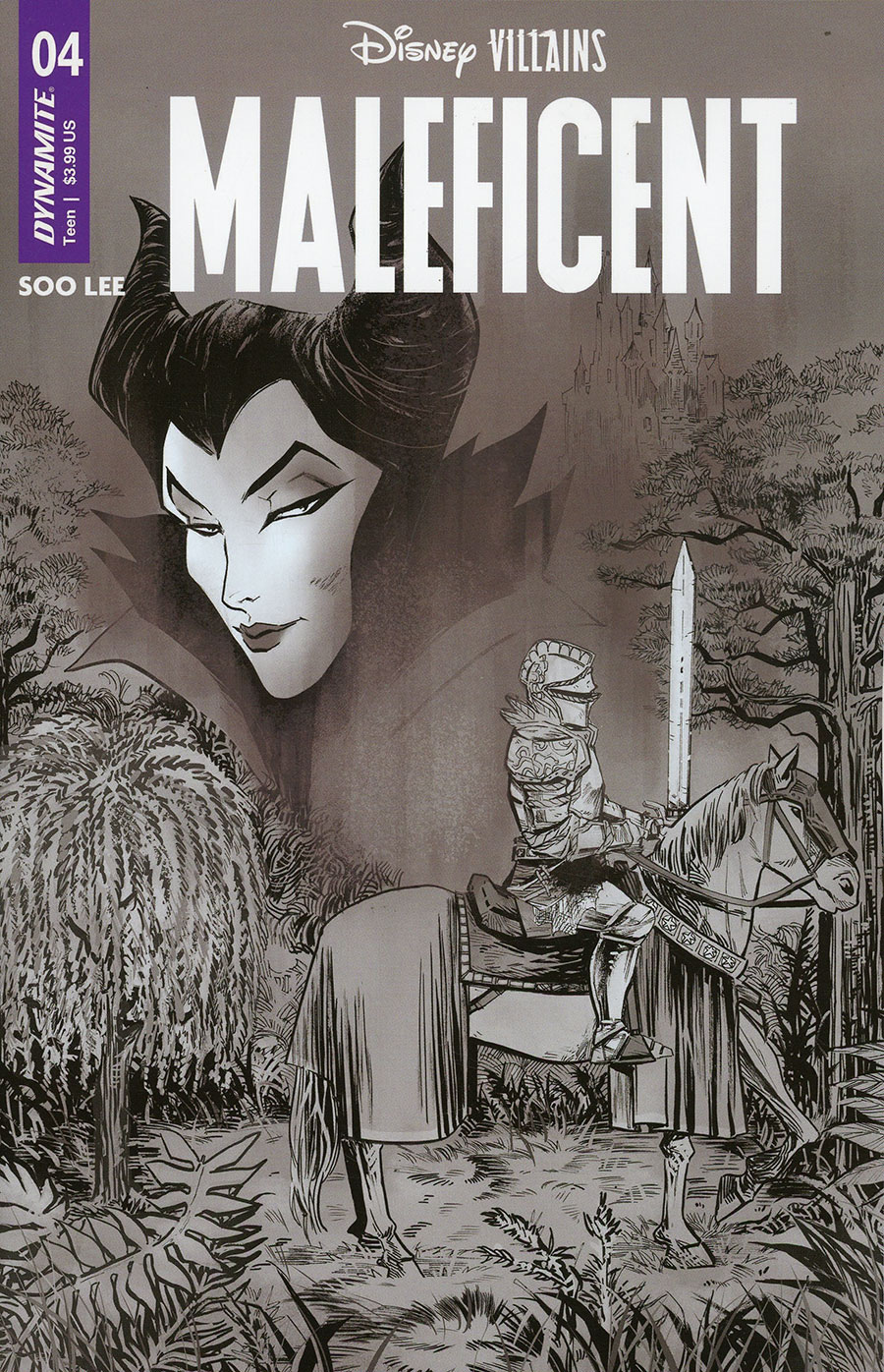 Disney Villains Maleficent #4 Cover F Incentive Soo Lee Black & White Cover