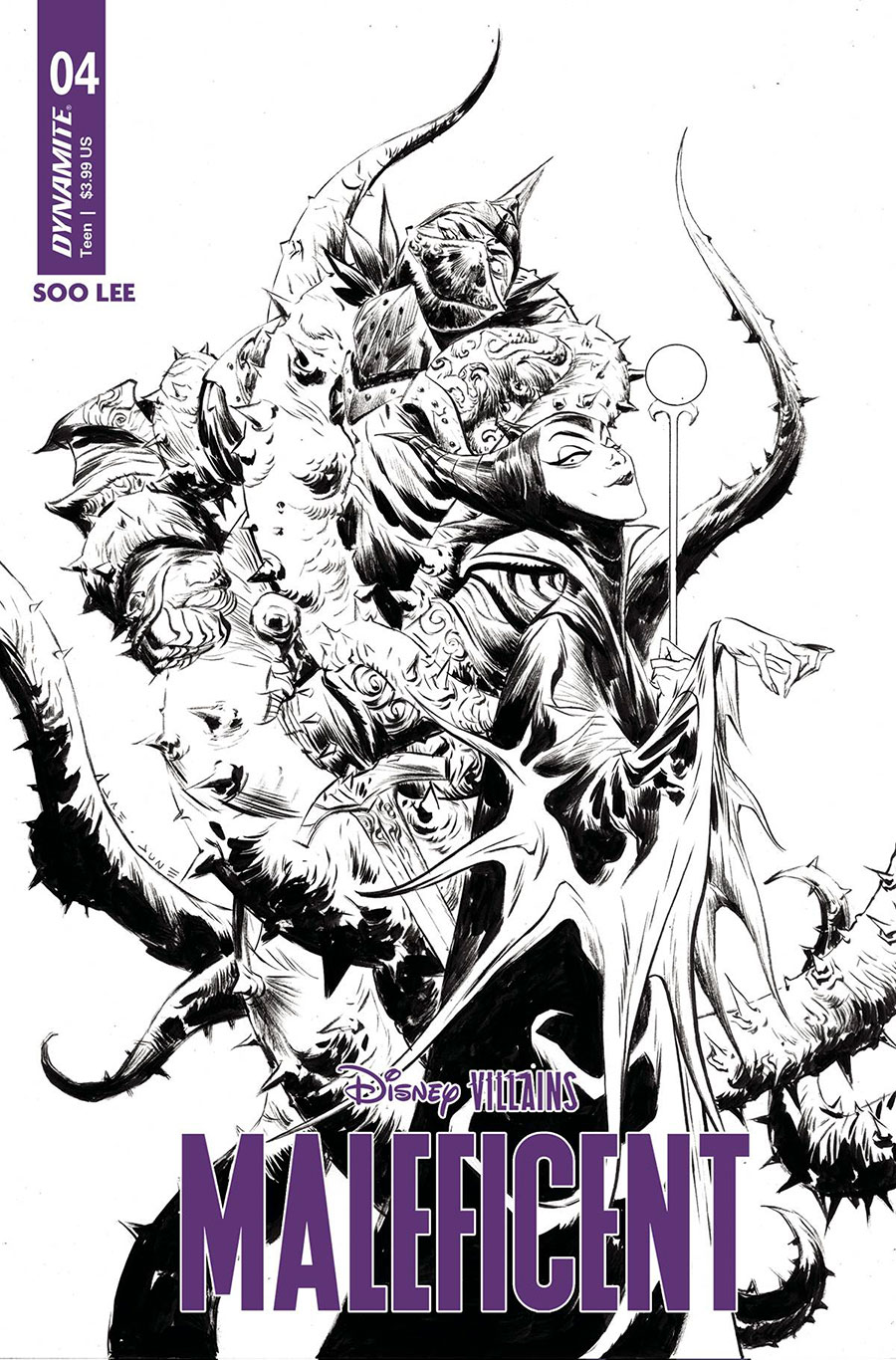 Disney Villains Maleficent #4 Cover G Incentive Jae Lee Black & White Cover