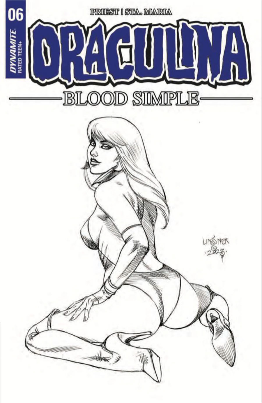 Draculina Blood Simple #6 Cover G Incentive Joseph Michael Linsner Line Art Cover