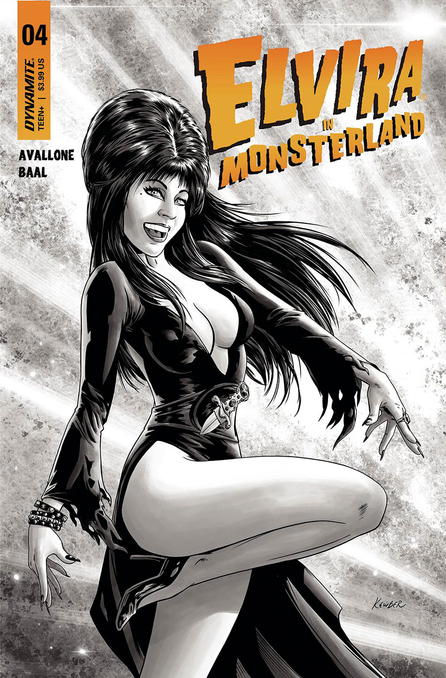 Elvira In Monsterland #4 Cover E Incentive Kewber Baal Black & White Cover