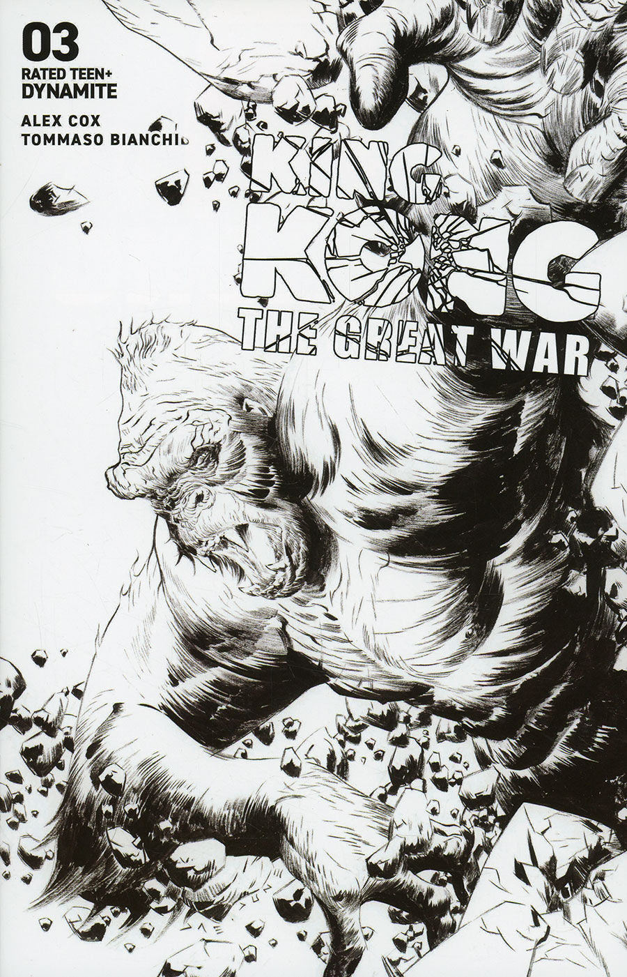 Kong The Great War #3 Cover D Incentive Jae Lee Black & White Cover