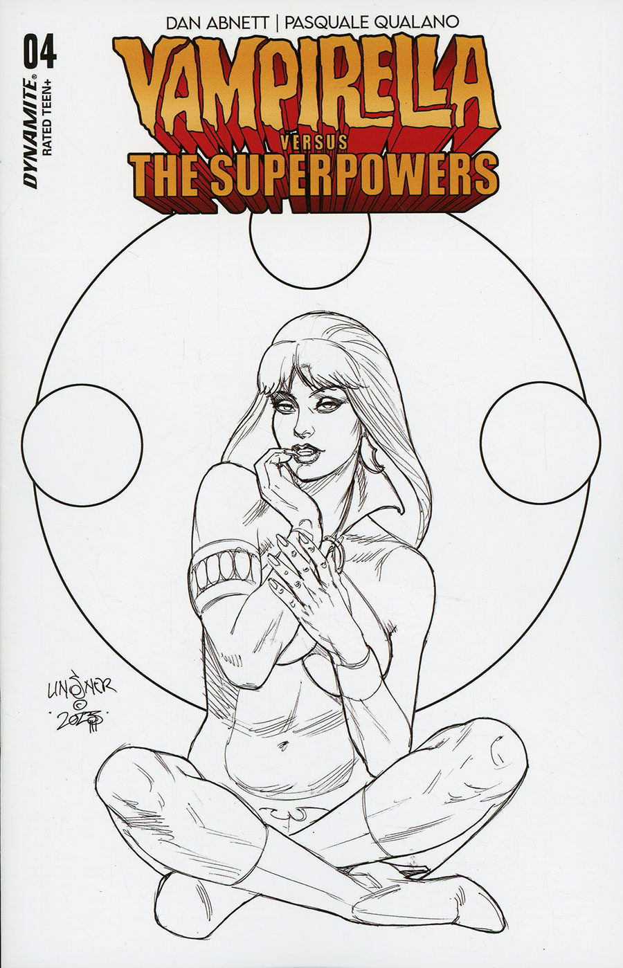 Vampirella vs The Superpowers #4 Cover H Incentive Joseph Michael Linsner Line Art Cover