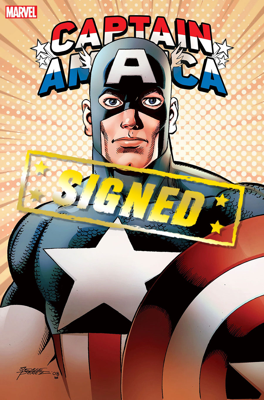 Captain America Vol 9 #750 Cover M DF George Perez Variant Cover Signed By Dan Jurgens