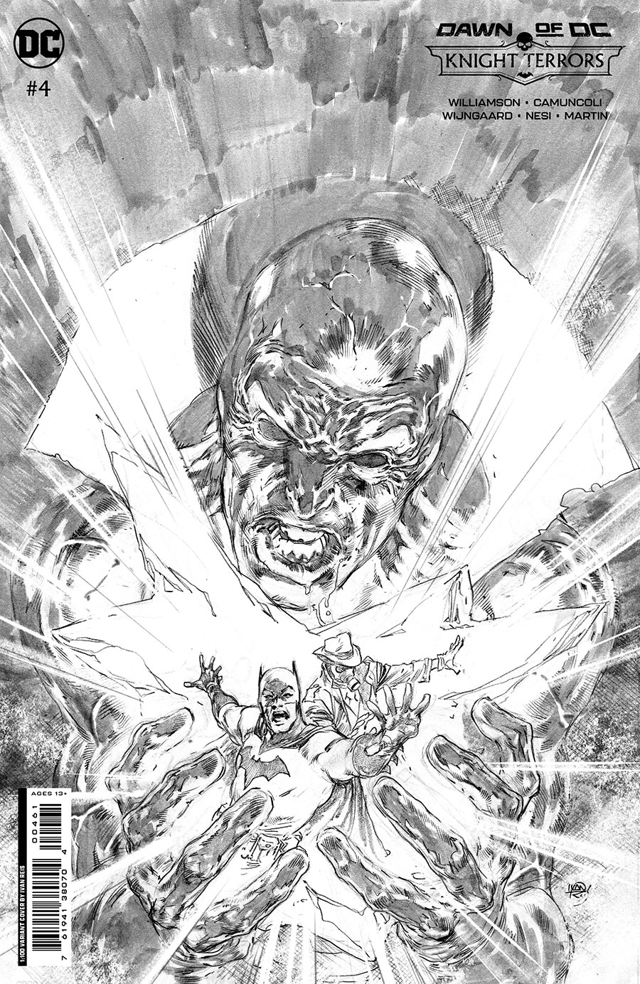 Knight Terrors #4 Cover G Incentive Ivan Reis Black & White Card Stock Variant Cover