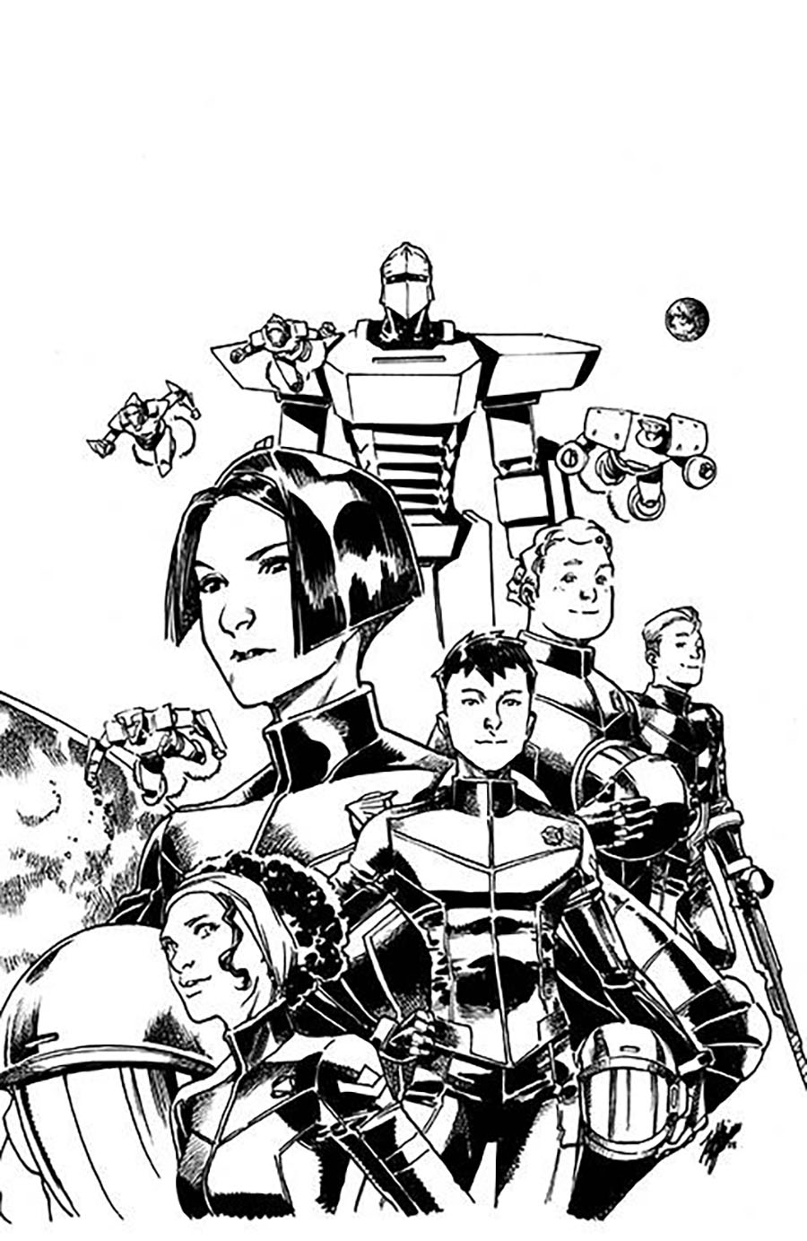 Mech Cadets #1 Cover G Incentive Takeshi Miyazawa Black & White Virgin Cover