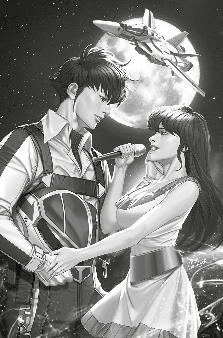 Robotech Rick Hunter #1 Cover H Incentive Inhyuk Lee Black & White Virgin Cover