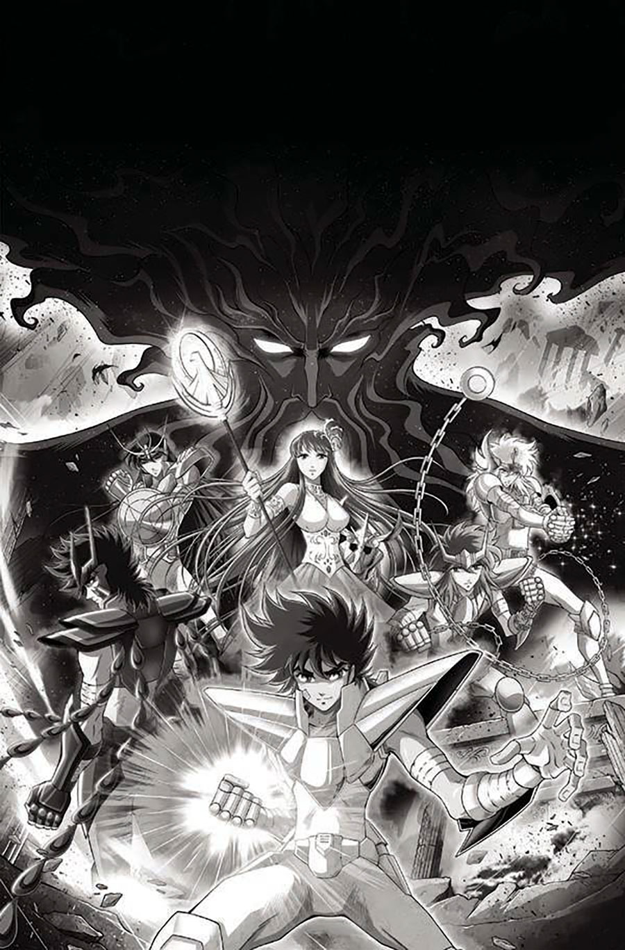 Saint Seiya Knights Of The Zodiac Time Odyssey #1 Cover H Incentive Jerome Alquie Black & White Cover