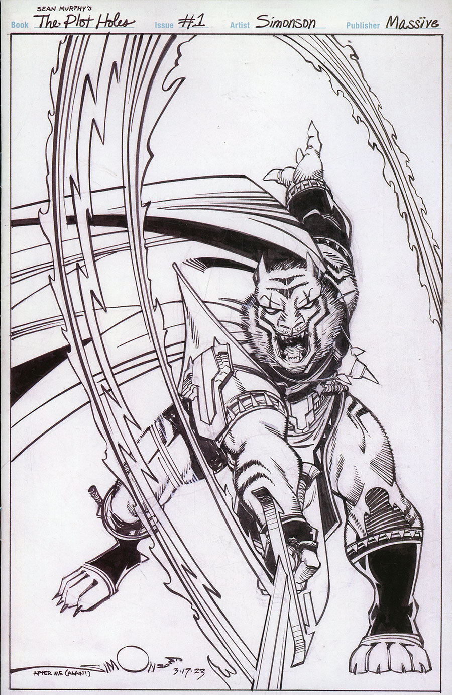 Plot Holes #1 Cover J Incentive Walter Simonson Beta Ray Bill Homage Artist Edition Black & White Cover