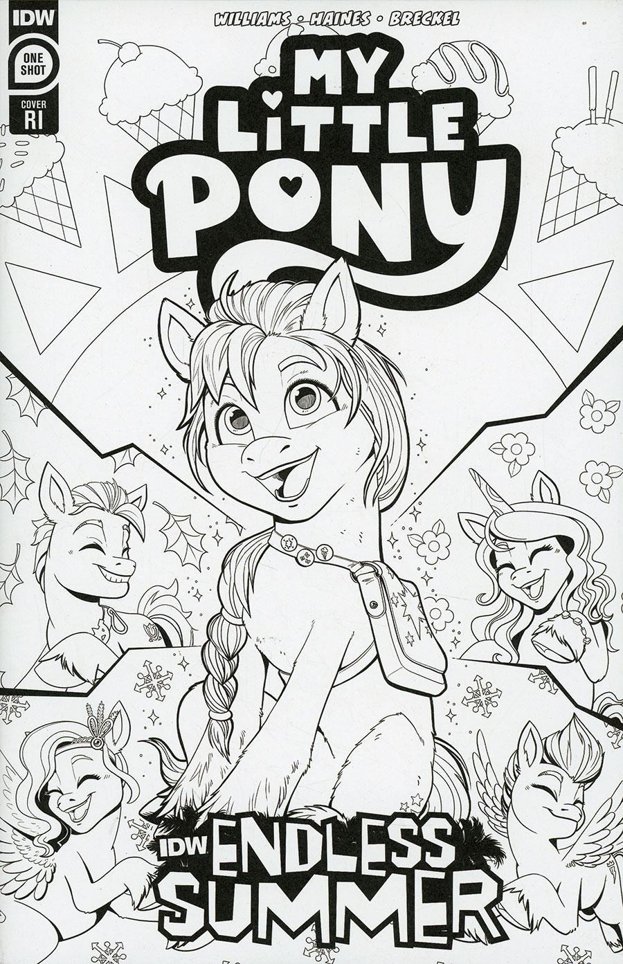 IDW Endless Summer My Little Pony #1 (One Shot) Cover C Incentive Natalie Haines Coloring Book Variant Cover