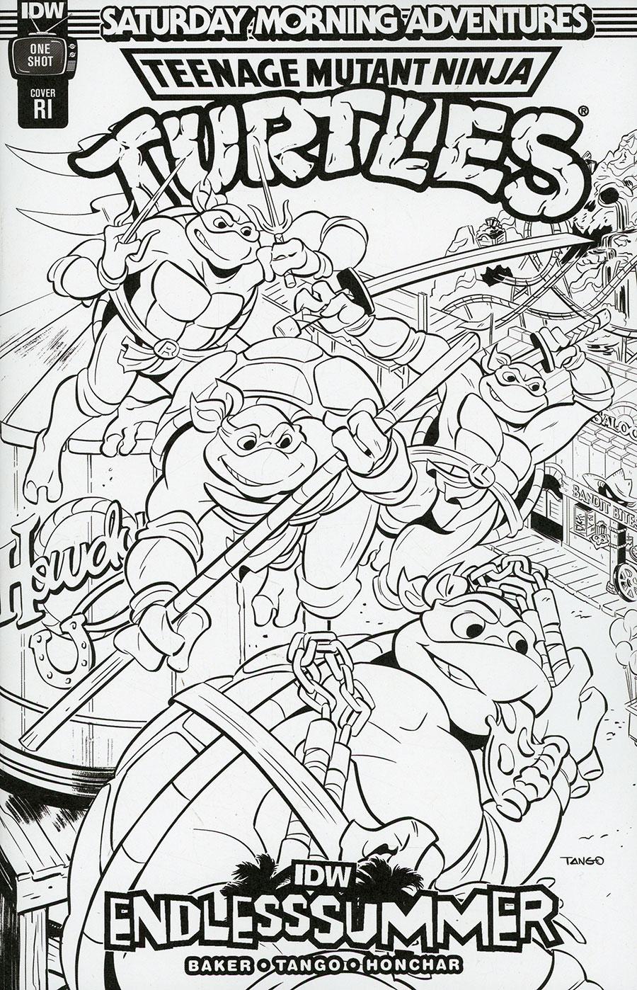 IDW Endless Summer Teenage Mutant Ninja Turtles Saturday Morning Adventures #1 (One Shot) Cover C Incentive Tango Coloring Book Variant Cover
