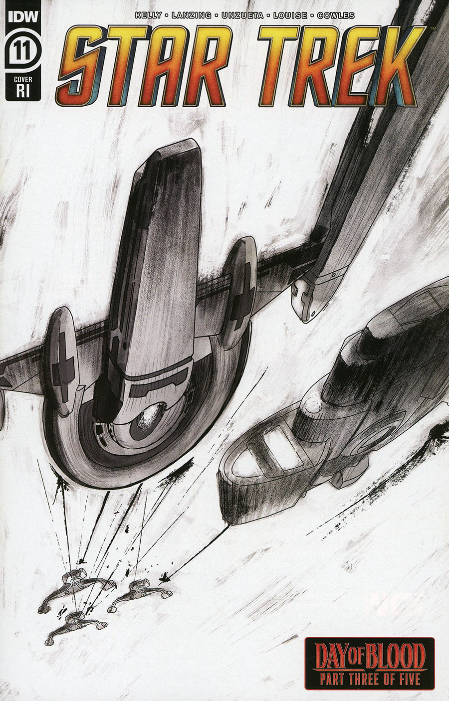 Star Trek (IDW) Vol 2 #11 Cover D Incentive Malachi Ward Black & White Cover (Day Of Blood Part 3)