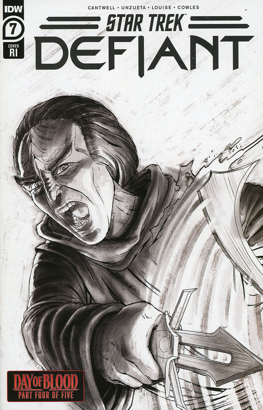 Star Trek Defiant #7 Cover D Incentive Malachi Ward Black & White Cover (Day Of Blood Part 4)