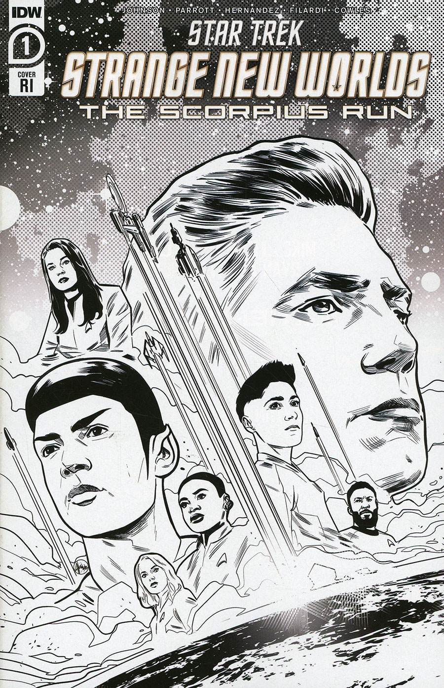 Star Trek Strange New Worlds Scorpius Run #1 Cover D Incentive Angel Hernandez Black & White Cover