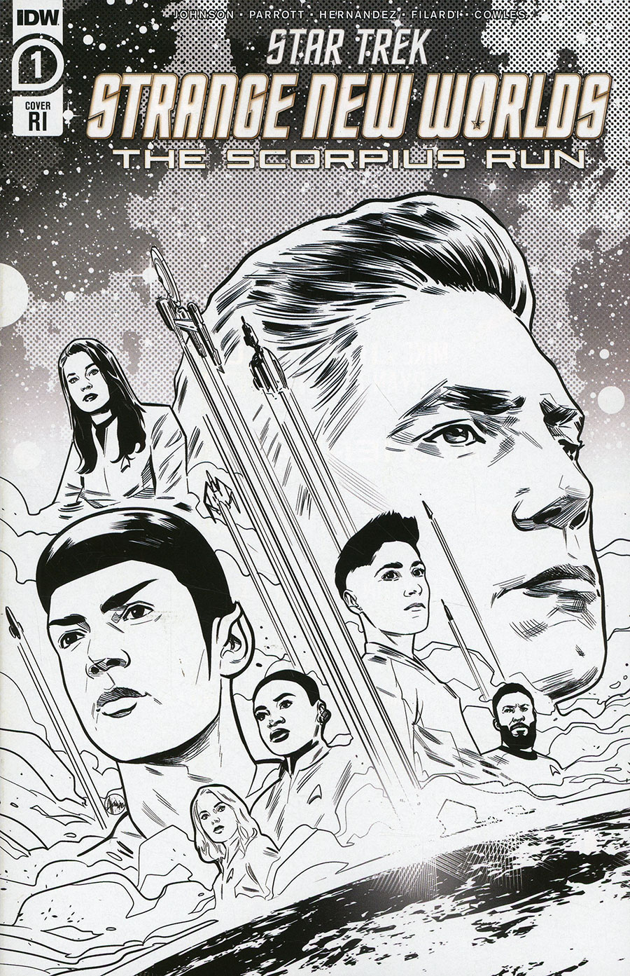 Star Trek Strange New Worlds Scorpius Run #1 Cover D Incentive Angel Hernandez Black & White Cover