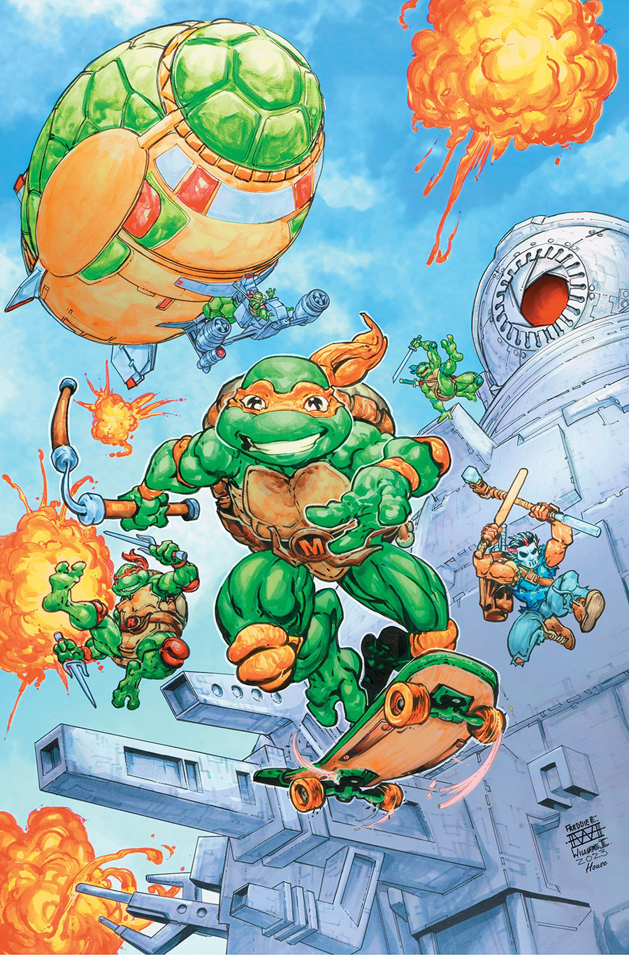 Teenage Mutant Ninja Turtles Saturday Morning Adventures Continued #4 Cover E Incentive Freddie E Williams II Virgin Variant Cover