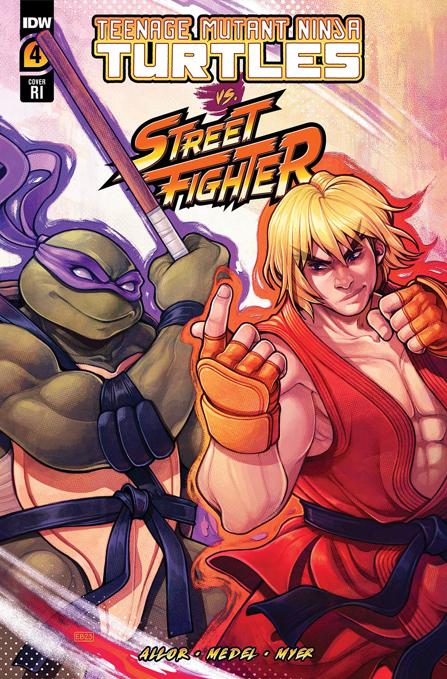 Teenage Mutant Ninja Turtles vs Street Fighter #4 Cover E Incentive Elizabeth Beals Variant Cover