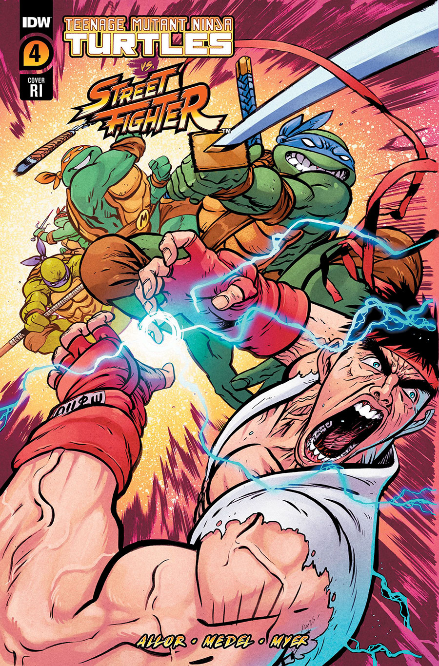 Teenage Mutant Ninja Turtles vs Street Fighter #4 Cover F Incentive Daniel Warren Johnson Variant Cover