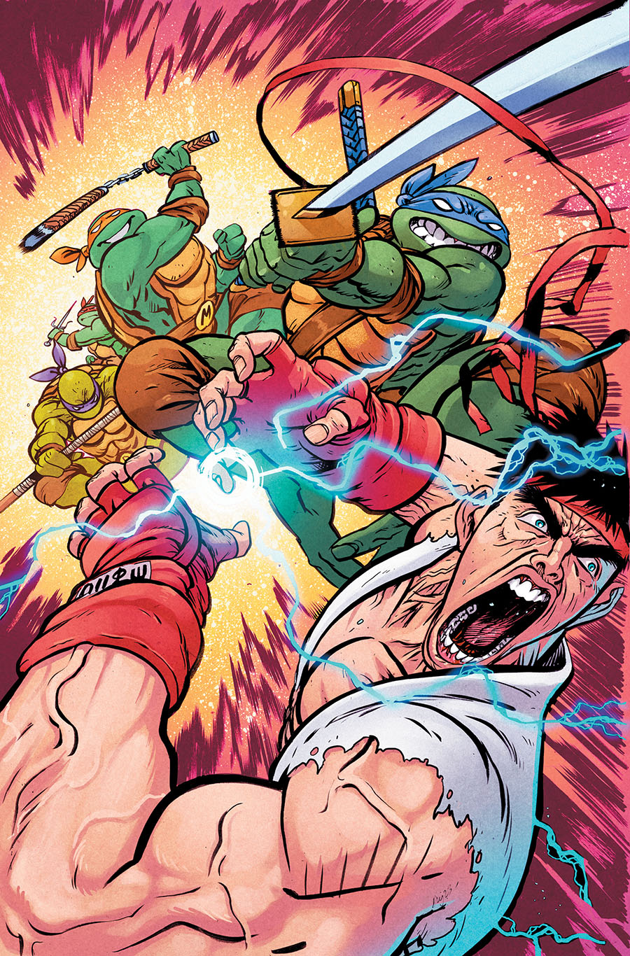Teenage Mutant Ninja Turtles vs Street Fighter #4 Cover G Incentive Daniel Warren Johnson Virgin Variant Cover