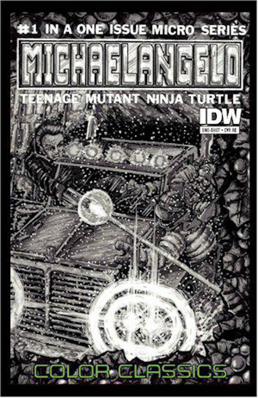 Teenage Mutant Ninja Turtles Color Classics Micro-Series Michelangelo One Shot Cover B Black And White Variant Cover