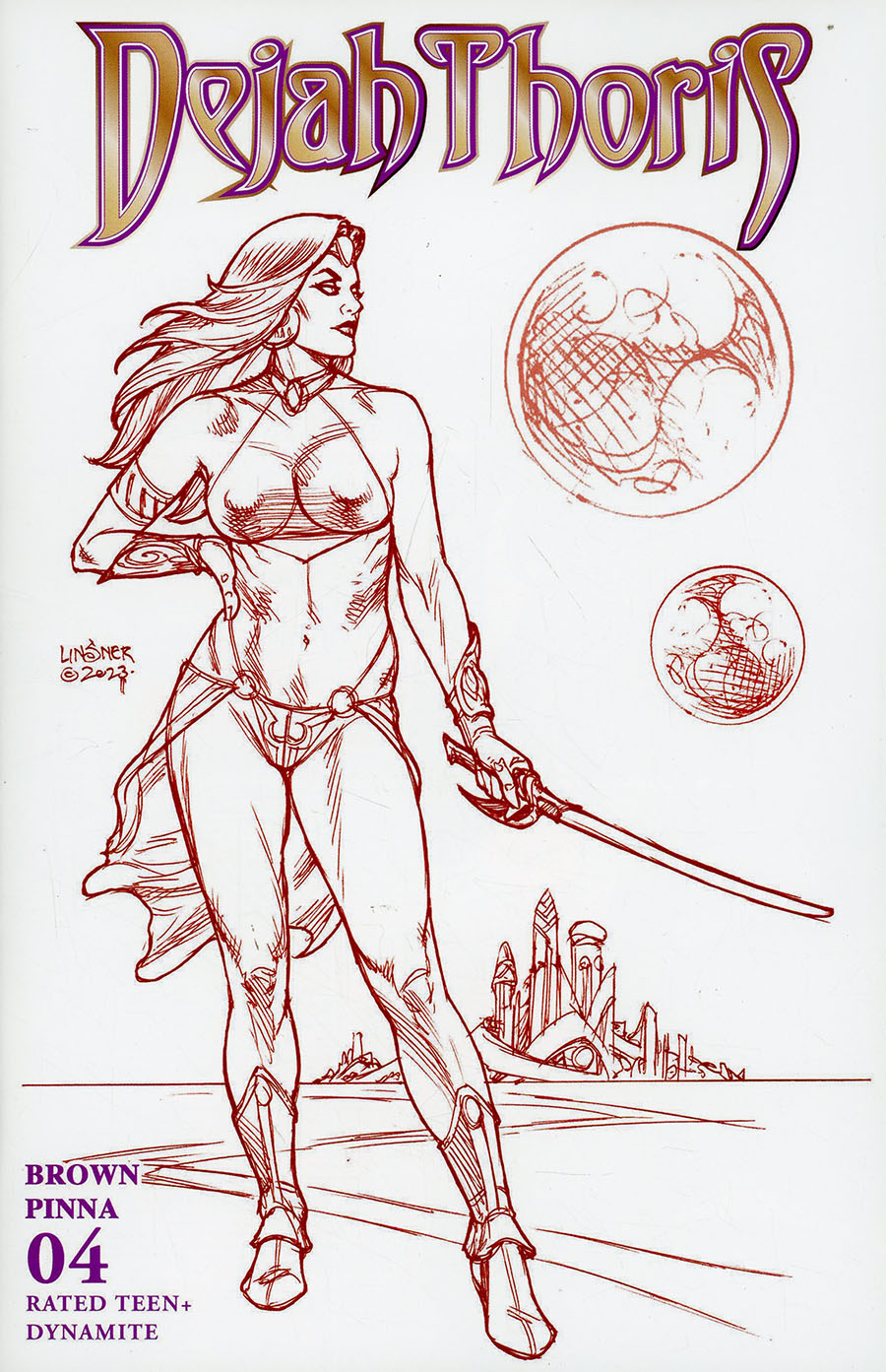 Dejah Thoris Vol 4 #4 Cover T Incentive Joseph Michael Linsner Red Line Art Cover