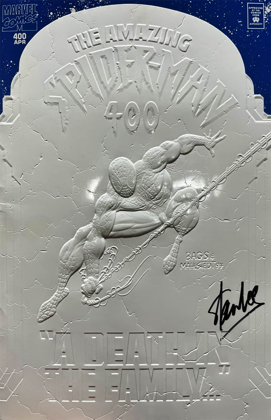 Amazing Spider-Man #400 Cover D Collectors Edition White Embossed Cover Signed By Stan Lee No Certificate