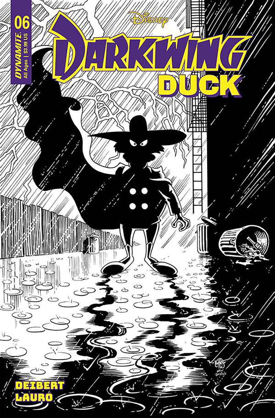 Darkwing Duck Vol 3 #6 Cover S Incentive Ken Haeser Black & White Cover