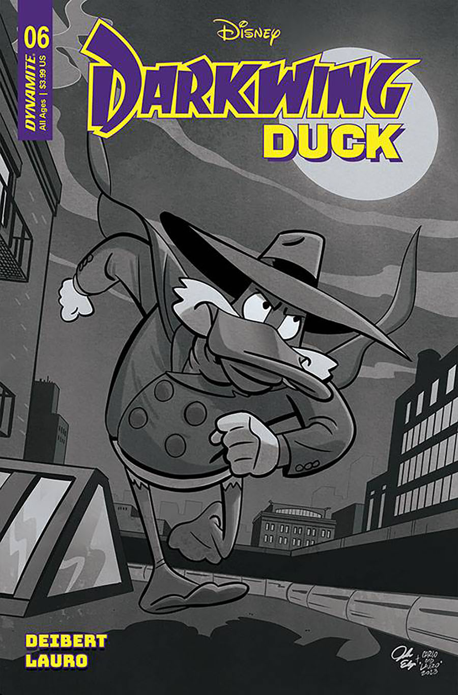 Darkwing Duck Vol 3 #6 Cover U Incentive Jacob Edgar Black & White Cover