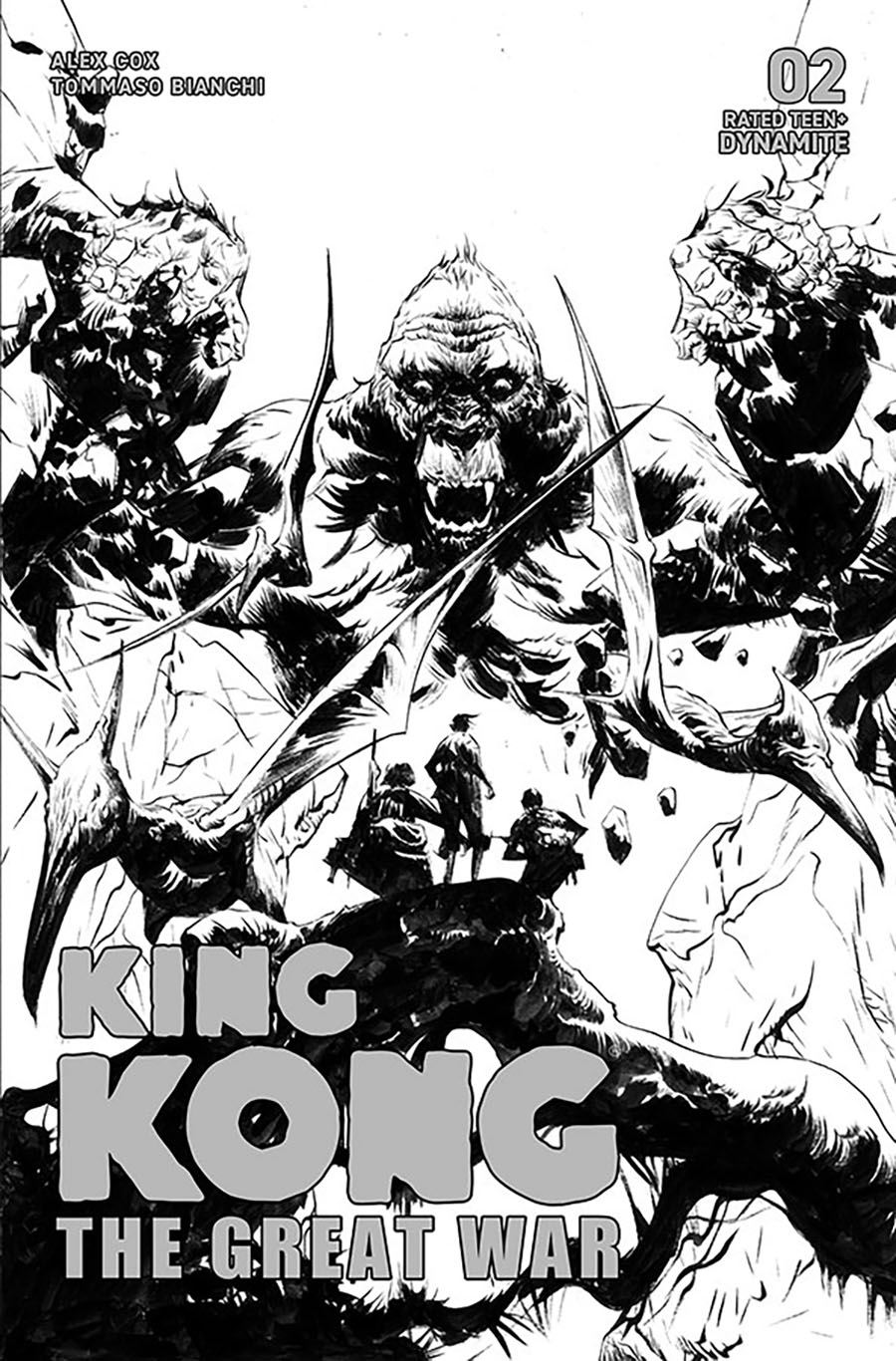 Kong The Great War #2 Cover H Incentive Butch Guice Black & White Cover (Cover misprinted with Jae Lee B&W Image)