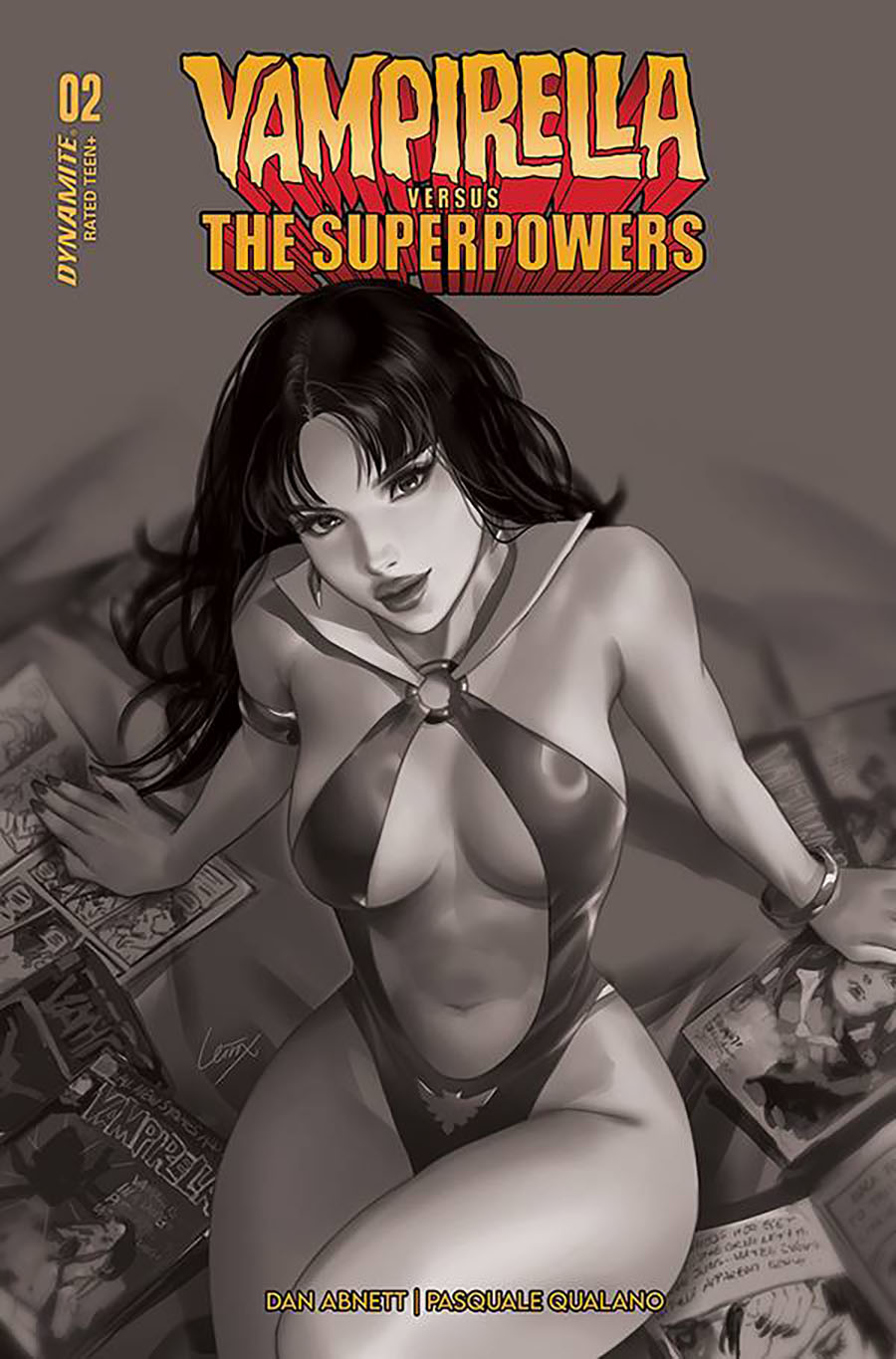 Vampirella vs The Superpowers #2 Cover O Incentive Lesley Leirix Li Black & White Cover