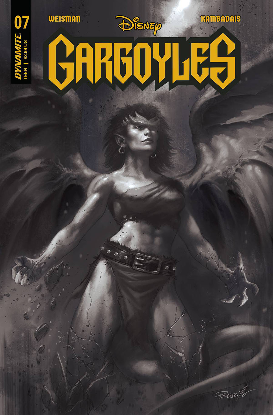 Gargoyles Vol 3 #7 Cover W Incentive Lucio Parrillo Black & White Cover