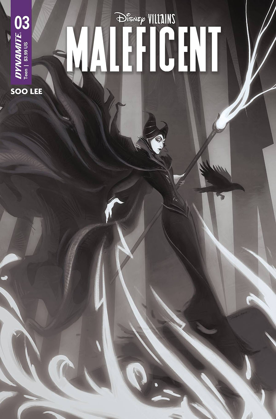Disney Villains Maleficent #3 Cover R Incentive Rebeca Puebla Black & White Cover