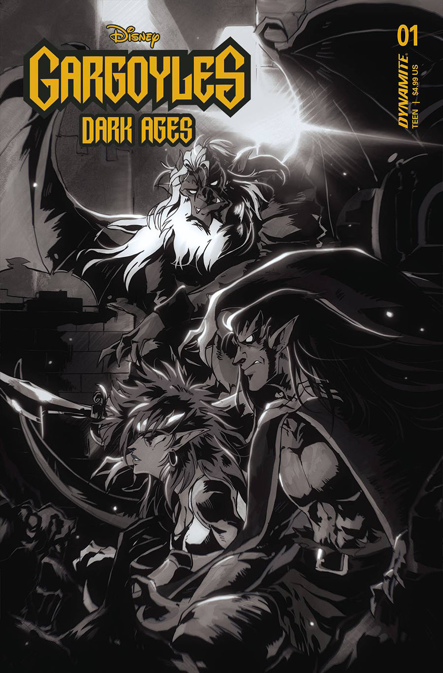 Gargoyles Dark Ages #1 Cover Z-B Incentive Kenya Danino Black & White Cover