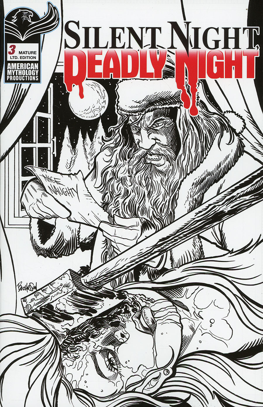 Silent Night Deadly Night #3 Cover D Variant Black & White Virgin Cover