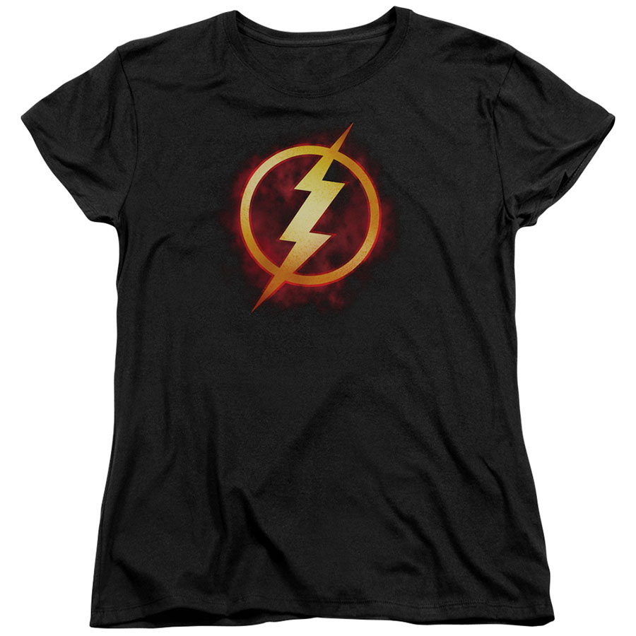 Flash Title Logo Black Womens T-Shirt Large